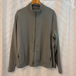 Under Armour Womens Gray Full Zip Fitted Track Jacket Mock Neck 3X 1359430
